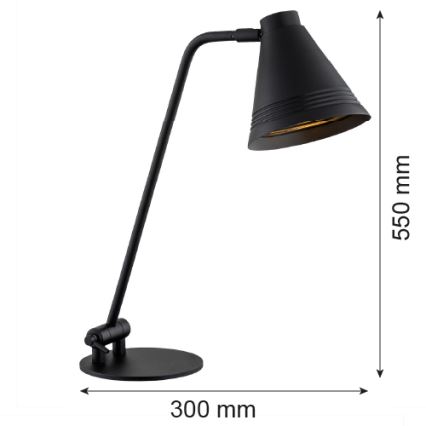 Argon 8002 - Asztali lámpa AVALONE 1xE27/15W/230V fekete