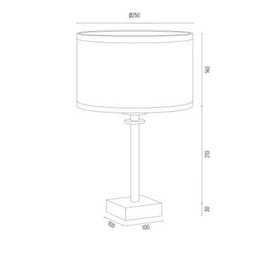 Argon 8029 - Asztali lámpa ABBANO 1xE27/15W/230V sárgaréz/fehér