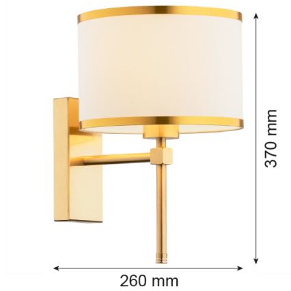 Argon 8033 - Fali lámpa ABBANO 1xE27/15W/230V sárgaréz/fehér