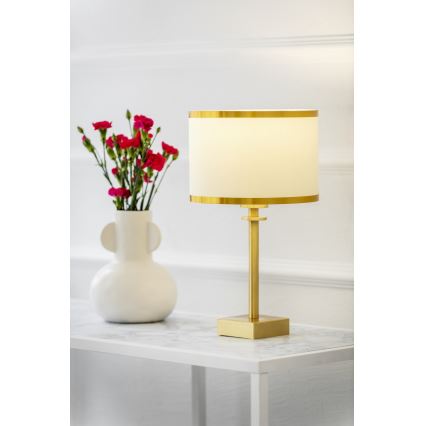 Argon 8047 - Asztali lámpa ABBANO 1xE27/15W/230V sárgaréz/fehér