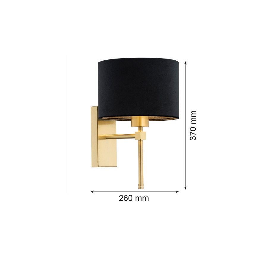 Argon 8050 - Fali lámpa ABBANO 1xE27/15W/230V sárgaréz/fekete