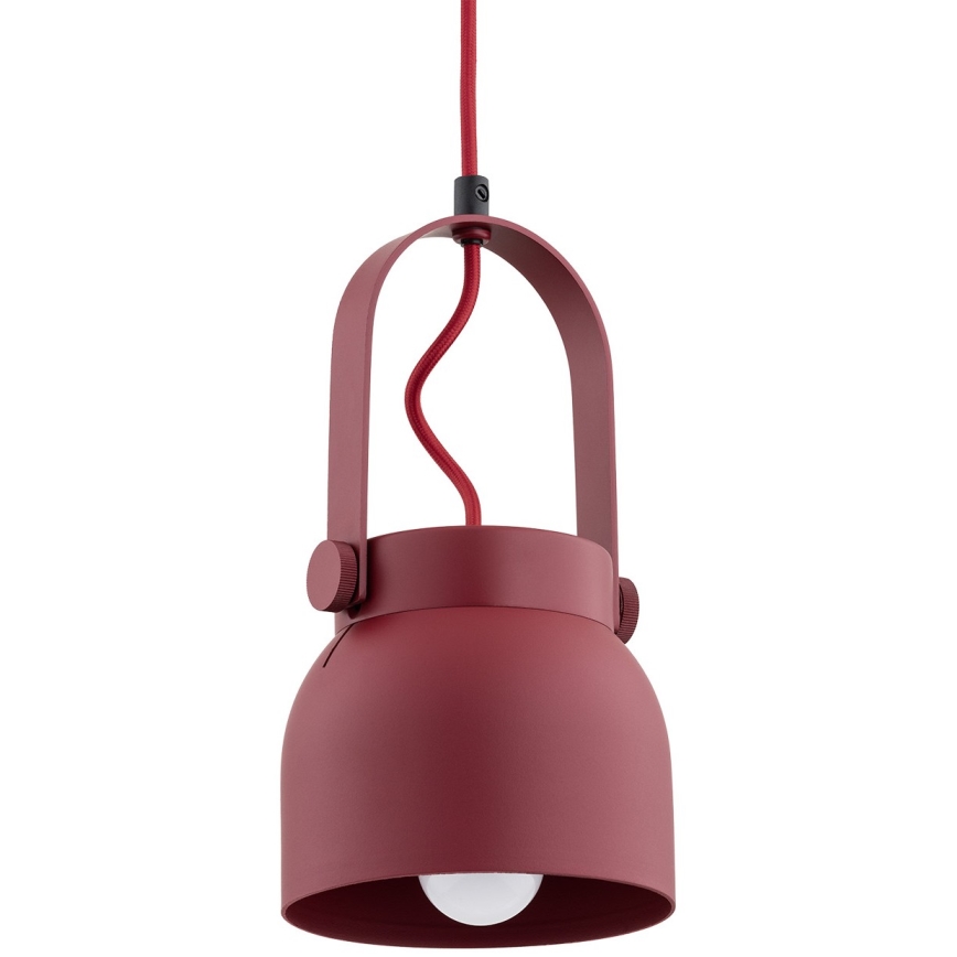 Argon 8292 - Csillár zsinóron LOGAN 1xE27/15W/230V á. 14 cm piros