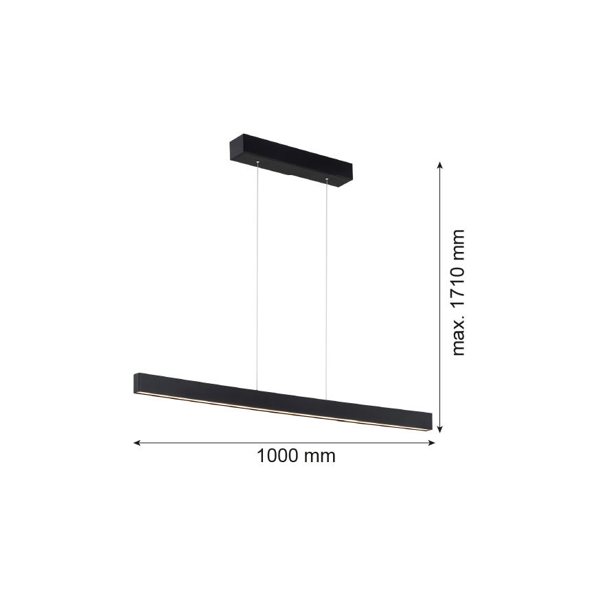 Argon 8303 - LED Csillár zsinóron BALANS LED/35W/230V 3000K fekete