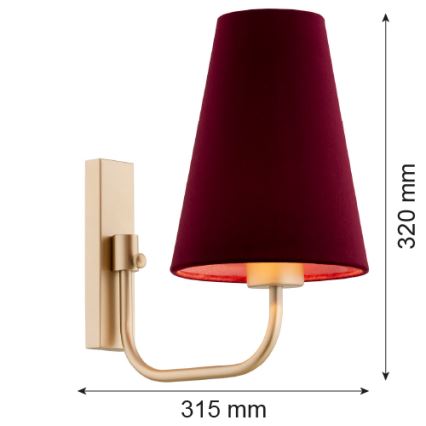 Argon 8313 - Fali lámpa SAFIANO 1xE27/15W/230V Burgundi