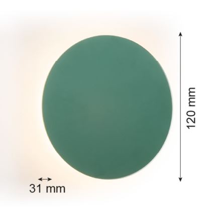 Argon 8323 - LED Fali lámpa OREGON PLUS LED/3W/230V 3000K 12 cm zöld