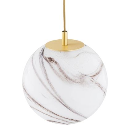 Argon 8447 - Csillár zsinóron ALMIROS 1xE27/15W/230V átm. 25 cm alabástrom arany