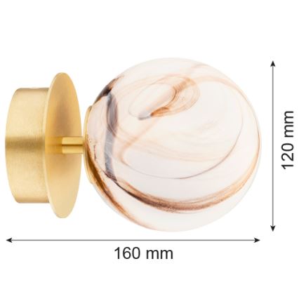 Argon 8453 - Fali lámpa FABIO 1xE14/7W/230V alabástrom arany