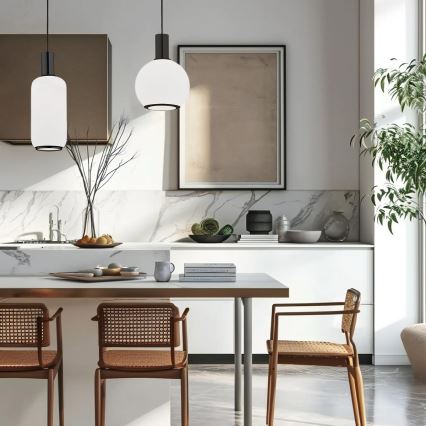 Argon 8563 - Csillár zsinóron SAGUNTO PLUS 1xE27/15W/230V átm. 14 cm fekete