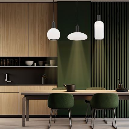 Argon 8563 - Csillár zsinóron SAGUNTO PLUS 1xE27/15W/230V átm. 14 cm fekete