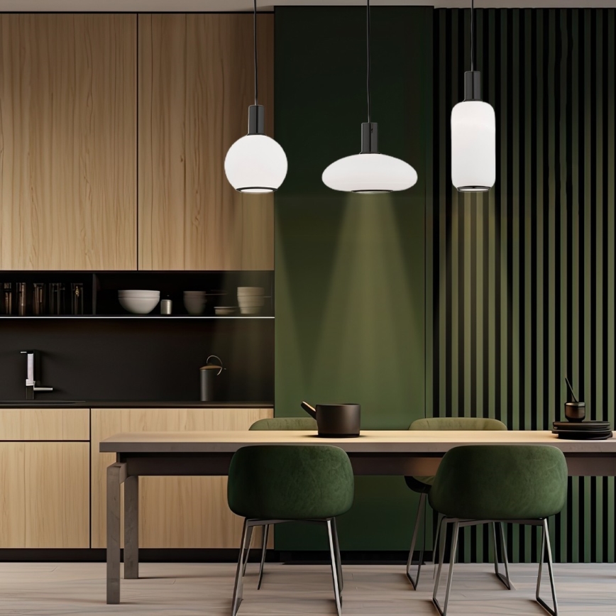 Argon 8563 - Csillár zsinóron SAGUNTO PLUS 1xE27/15W/230V átm. 14 cm fekete