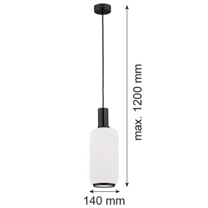 Argon 8563 - Csillár zsinóron SAGUNTO PLUS 1xE27/15W/230V átm. 14 cm fekete