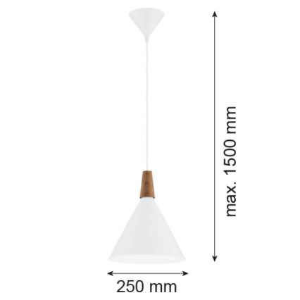 Argon 8630 - Csillár zsinóron KEGEL 1xE27/15W/230V fehér