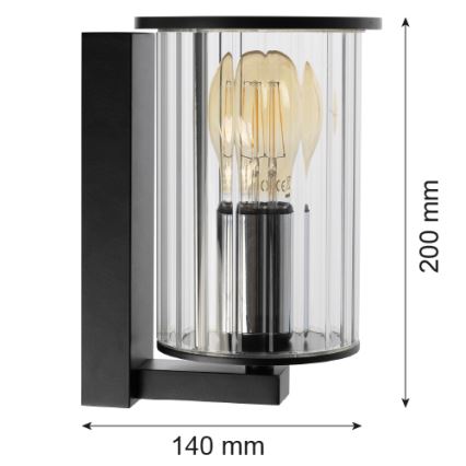 Argon 8748 - Kültéri fali lámpa NORFOLK 1xE27/15W/230V IP44 fekete