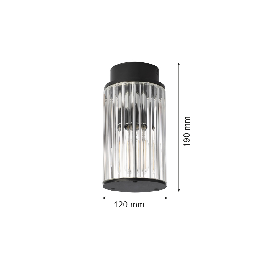 Argon 8773 - Kültéri mennyezeti lámpa NORFOLK 1xE27/15W/230V IP44 fekete