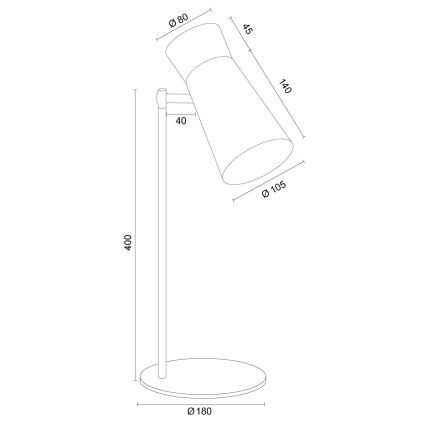 Argon 8872 - LORD asztali lámpa 1xE14/7W/230V, szürke