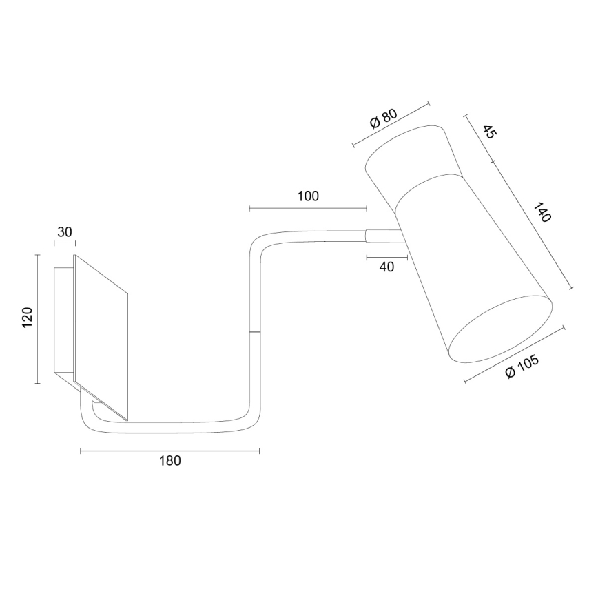 Argon 8880 - LORD fali lámpa 1xE14/7W/230V, fekete