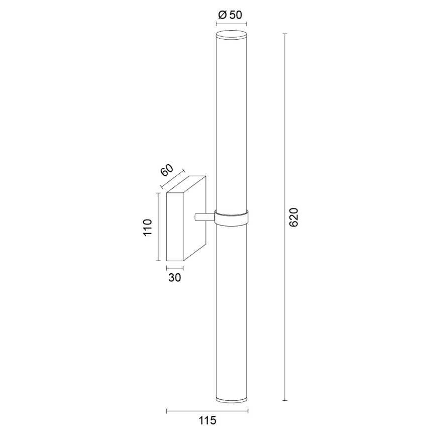 Argon 8926 - BATUMI LED fürdőszobai tükörvilágítás, 24W, 230V, 3000K, IP44, arany