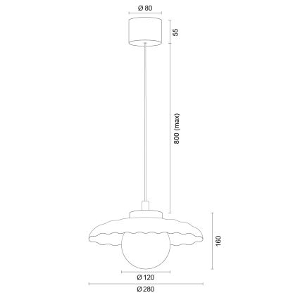 Argon 8948 - BOLL kábellel függesztett csillár 1xG9/6W/230V kék