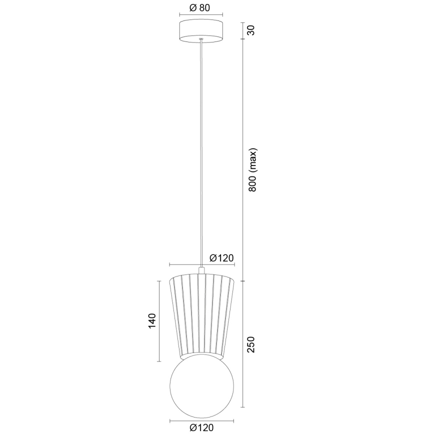 Argon 8952 - VOLANTE fürdőszobai függőlámpa kábellel 1x G9/6W/230V IP44 barna
