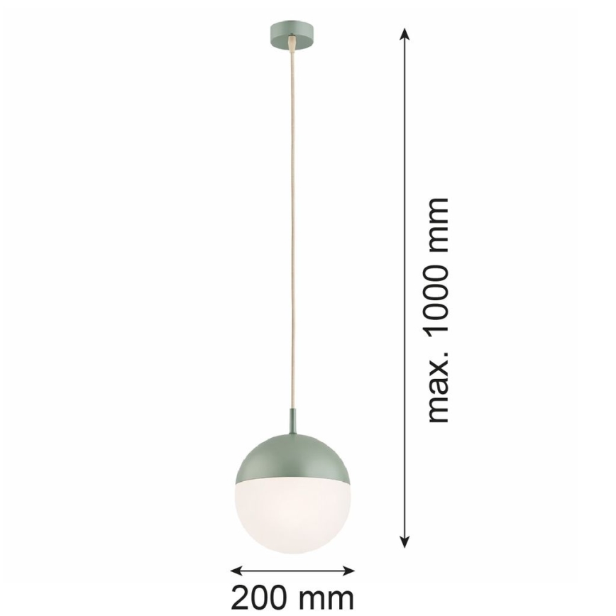 Argon 8999 - Kültéri kábeles függeszték LIV 1xE27/15W/230V IP44 zöld