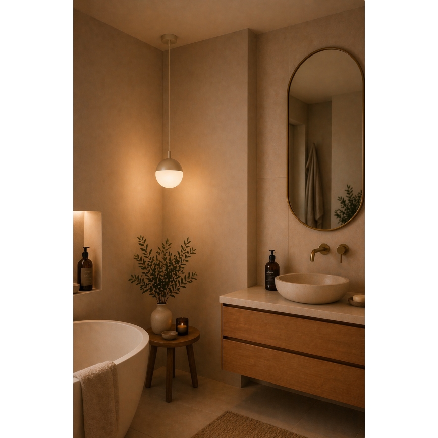 Argon 9001 - Kültéri függőlámpa zsinóron LIV 1xE27/15W/230V IP44 bézs
