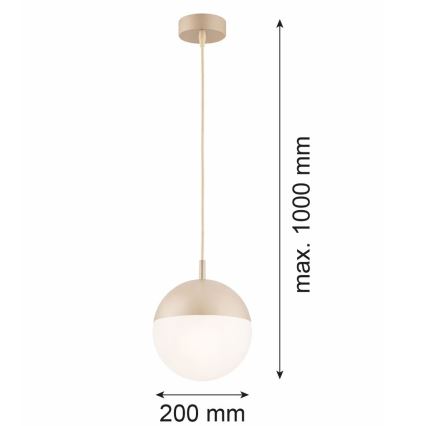 Argon 9001 - Kültéri függőlámpa zsinóron LIV 1xE27/15W/230V IP44 bézs