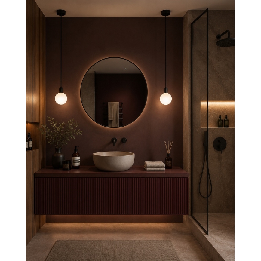 Argon 9005 - Kültéri függőlámpa kábelen ORE 1xG9/6W/230V IP44 fekete