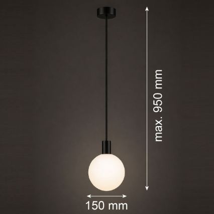 Argon 9005 - Kültéri függőlámpa kábelen ORE 1xG9/6W/230V IP44 fekete