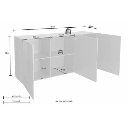 ARIA komód, antracit