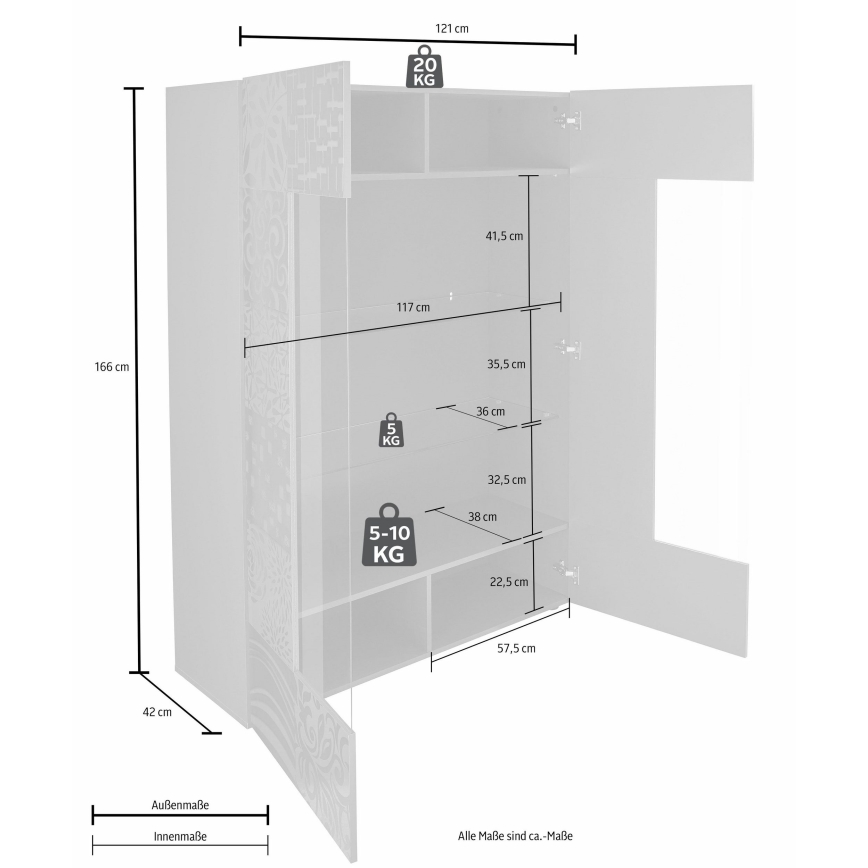 ARIA vitrinszekrény antracit
