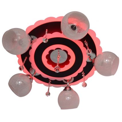 Spotlámpa ARONA 5xE27/15W/230V+LED fekete