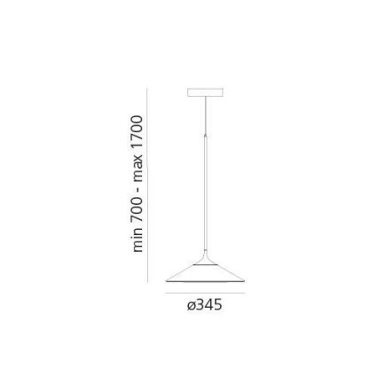 Artemide 0352030A - LED Dimmelhető csillár zsinóron ORSA LED/20W/230V 3000K átm. 24,5 cm