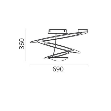 Artemide 1255120A - LED Dimmelhető mennyezeti lámpa PIRCE LED/44W/230V 3000K arany