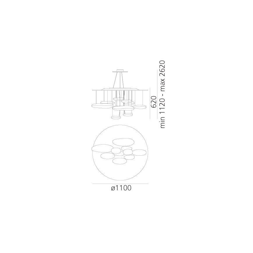 Artemide 1367110A - LED Dimmelhető csillár zsinóron MERCURY LED/58W/230V 3000K