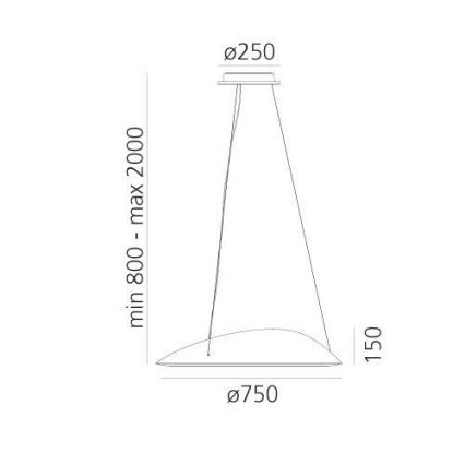Artemide 1401010APP - LED Dimmelhető csillár zsinóron AMELUNA LED/41W/230V 3000K