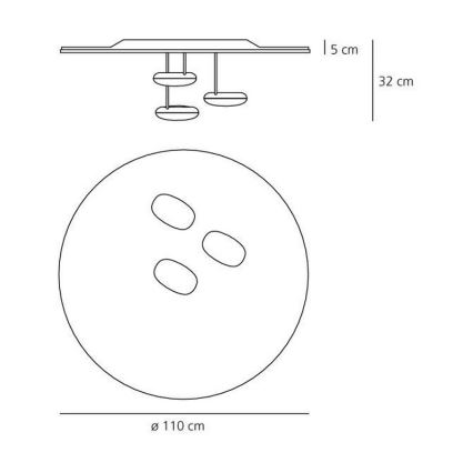 Artemide 1474010A - Přisazené svítidlo DROPLET soffitto LED