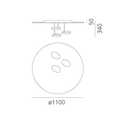 Artemide 1474110A - LED Dimmelhető mennyezeti lámpa DROPLET LED/87W/230V 3000K