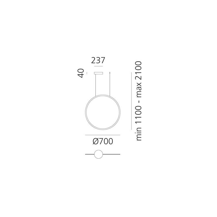 Artemide 1992010APP - LED Dimmelhető csillár zsinóron DISCOVERY LED/40W/230V 3000K antracit