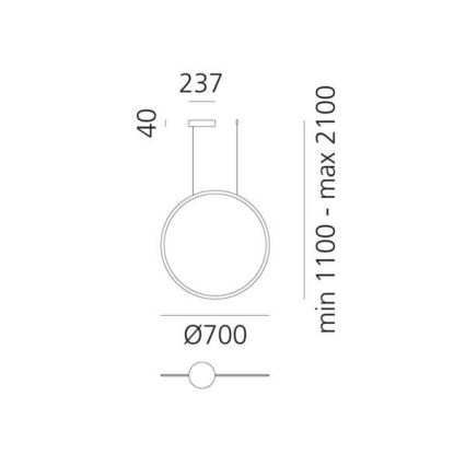 Artemide 1992060APP - LED Dimmelhető csillár zsinóron DISCOVERY LED/40W/230V 3000K bronz