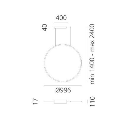 Artemide 1993260APP - LED Dimmelhető csillár zsinóron DISCOVERY LED/71W/230V 2700-6500K bronz