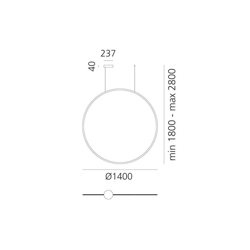Artemide 1994030APP - LED dimmelhető csillár zsinóron DISCOVERY LED/80W/230V 3000K fekete