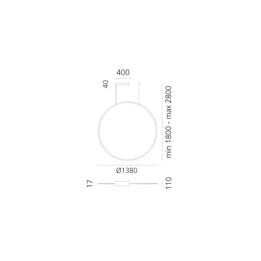 Artemide 1994330APP - LED RGBW Dimmelhető csillár zsinóron DISCOVERY LED/79W/230V 2700-6500K fekete