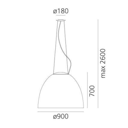 Artemide A242900 - Csillár zsinóron NUR 2xR7s/11W/230V antracit