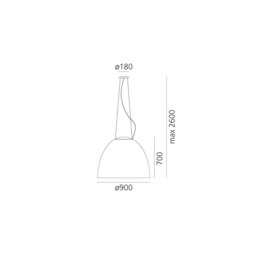 Artemide A242900 - Csillár zsinóron NUR 2xR7s/11W/230V antracit