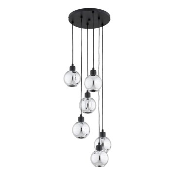 ARVENE kábeles csillár 5xE27/15W/230V fekete/fényes króm