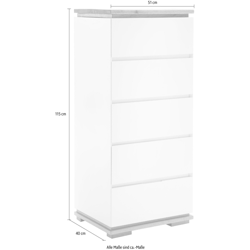 ARVI komód, fehér/tölgy