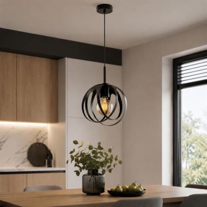 ASANI függőlámpa, kábellel, 1xE27/15W/230V, fekete