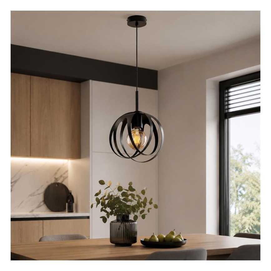 ASANI függőlámpa, kábellel, 1xE27/15W/230V, fekete