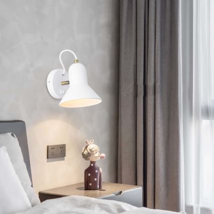 ASTAMA fali spotlámpa 1xE27/40W/230V fehér/sárgaréz