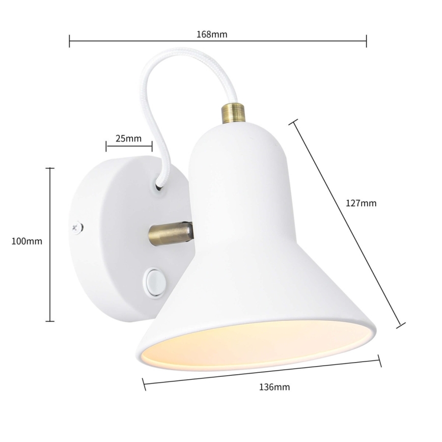 ASTAMA fali spotlámpa 1xE27/40W/230V fehér/sárgaréz